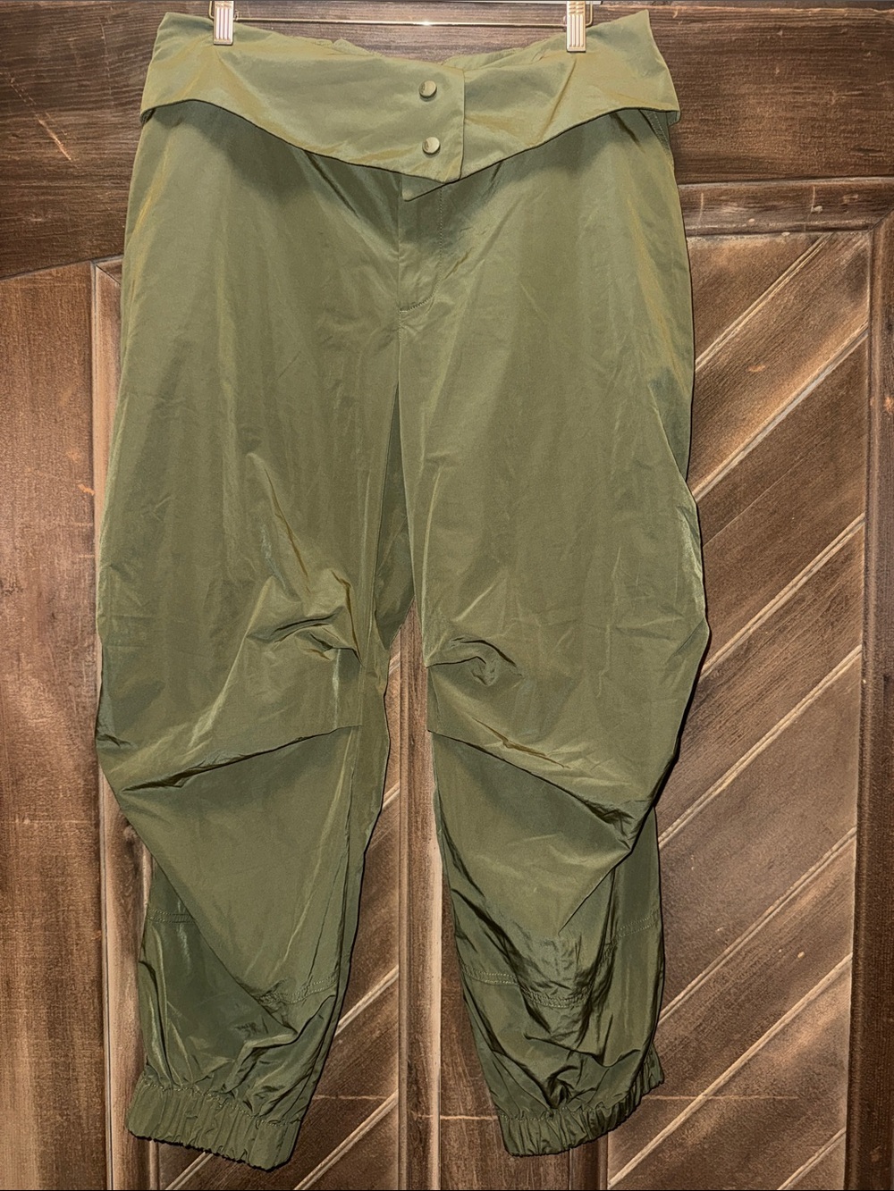 FP Movement by Free People Olive Fold-Over Waist Track Joggers